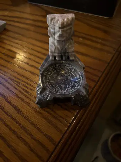 Mayan art piece and carved