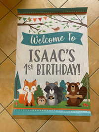 1 year old birthday poster for Isaac 