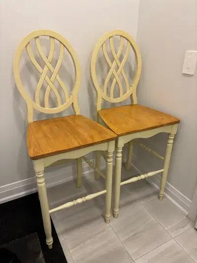 Bar Height Chairs (solid wood) – Set of 2, View more