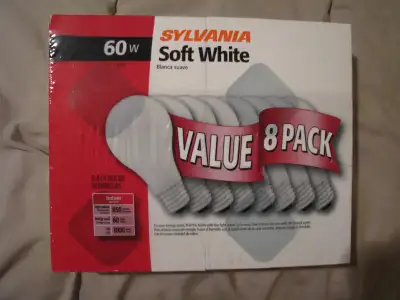 8 Pack 60 Watt A19 Medium Base 120 Volt Incandescent Bulbs, View more