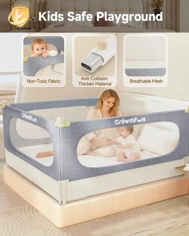Growthfun 3-Piece Queen Size Bed Rail in Beds & Mattresses in Truro - Image 5