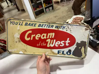 cream of the west flour sign , View more