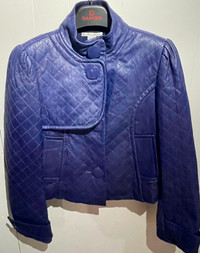 Nygard Purple  Quilted Leather Blazer