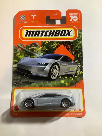 Matchbox silver Tesla roadster. New in package. deal if you buy multiple listings. Please see my oth...