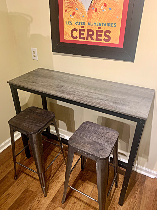 Bar Table with Solid Metal Frame,Counter Height Table Kitchen B in Dining Tables & Sets in Oshawa / Durham Region