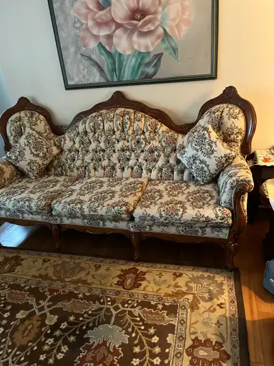 antique couch set tapestry fabric, View more
