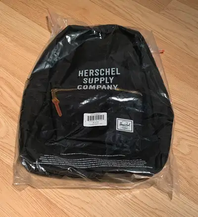 Brand new in package. Herschel Settlement backpack in black. Lifetime warranty. 15 inch laptop size....