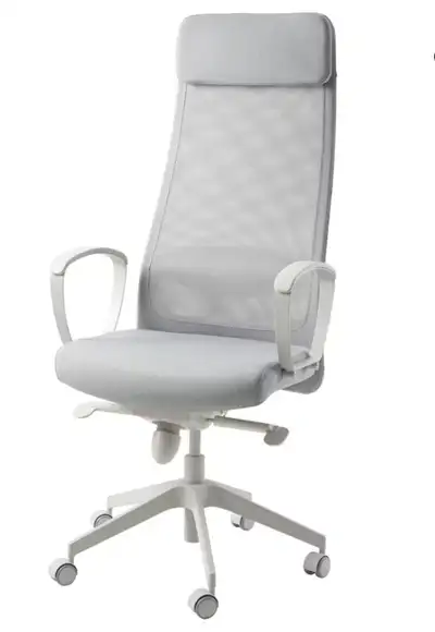 Ikea Markus office chair - light grey, high back with wheels. Gently used for 6 months by student $1...