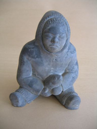 Eskimo stone figurine ,Height 6" (15cm)