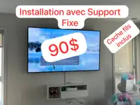 Tv wall mout installation / installation avec support 