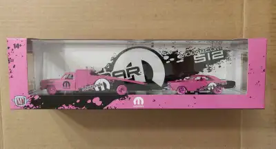 New M2 Machines Auto-Haulers Mopar 1974 Dodge Truck & 1969 Dodge Dart Swinger 340 Chase Limited Edit...