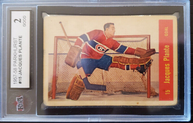 JACQUES PLANTE - 1957-1958 PARKHURST # 15 M15 GRADED CARD in Arts & Collectibles in Burnaby/New Westminster