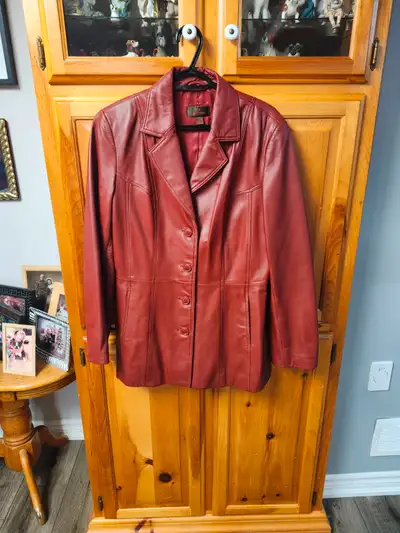 Danier Women’s Leather Jacket – Hardly Worn – Size M – Rich Red, View more