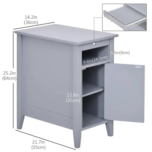 Wooden 3-Tier Modern Nightstand with Pullout Shelf in Bookcases & Shelving Units in Markham / York Region - Image 3