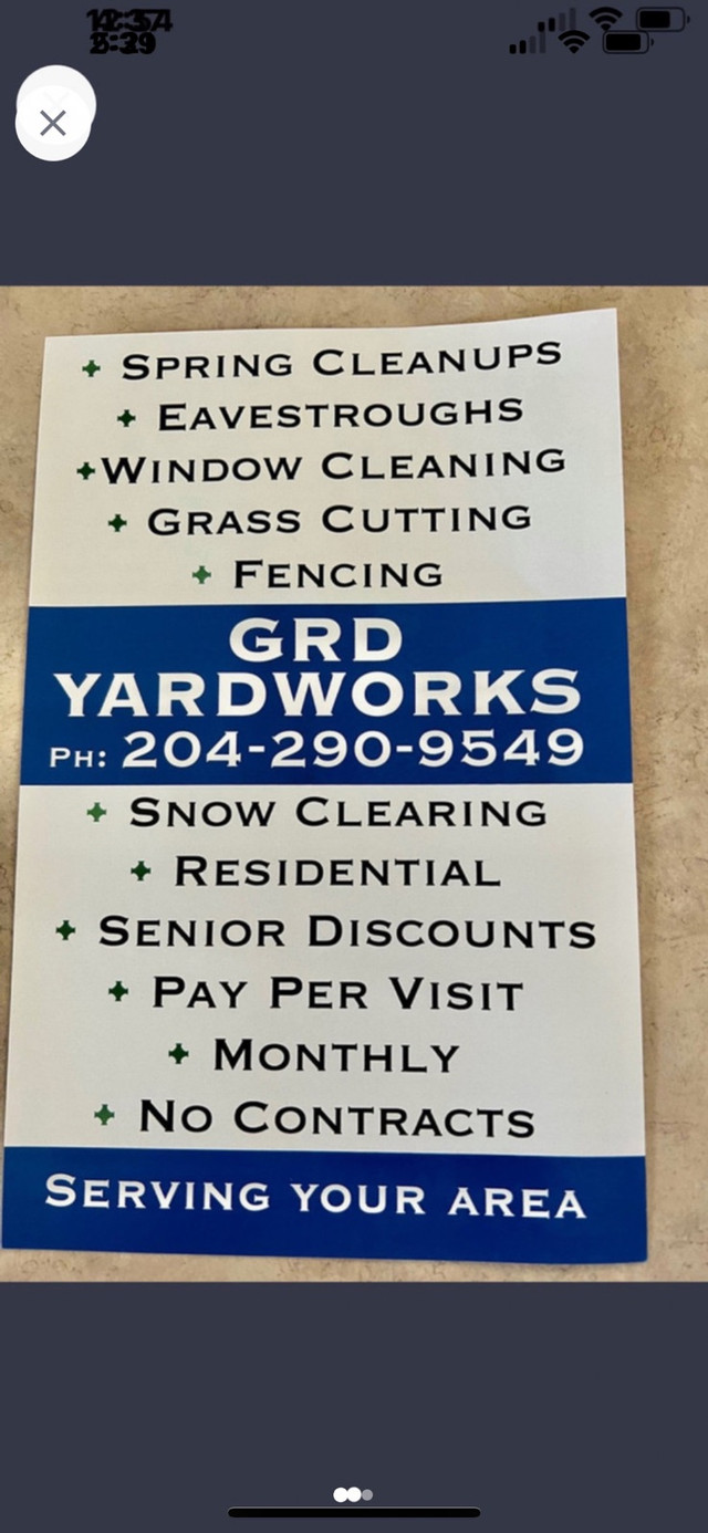 GRASS CUTTING SPRING CLEAN UPS in Lawn, Tree Maintenance & Eavestrough in Winnipeg - Image 2