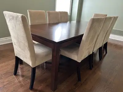 Canadian Made Solid Wood Dining Table Plus 8 Chairs, View more