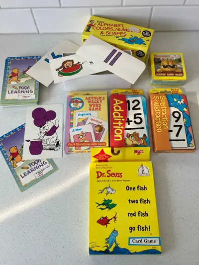 This lot of used kids learning games is in good condition and includes popular titles like Dr. Seuss...