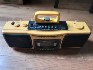 Sony CFS-930 Sports Stereo Cassette-Corder Water Yellow AM/FM Tape Boombox Playe