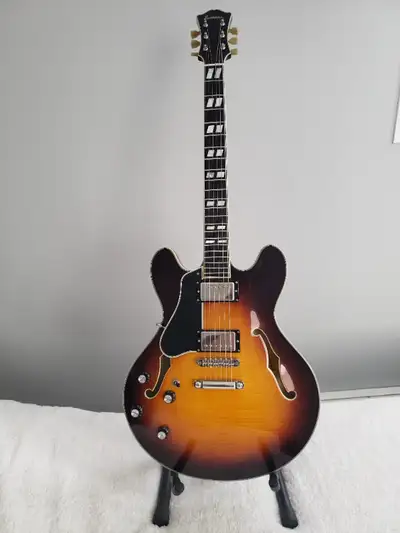 Left Handed Eastman T 486 Highly figured top, back and sides finished in vintage sunburst nitro whic...