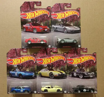 New Hot Wheels Themed Assortment J Imports 1/64 diecast car set of five (5) $25 for the set - 1998 H...