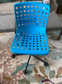 Blue Ikea Desk Chair - swivel and on wheels