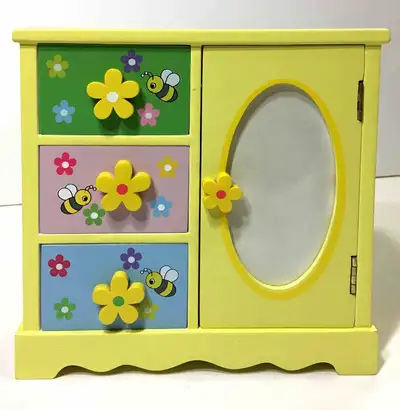 Boîte à bijoux 'Best friends' en bois Meuble décoratif pour bijoux ou autres Avec 3 tiroirs, profond...