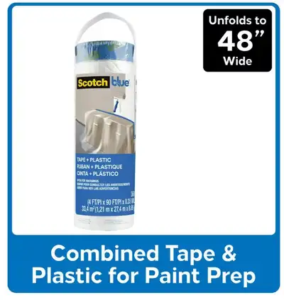 SCOTCH BLUE TAPE & PLASTIC - 4 X 90 FEET, View more