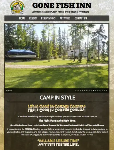 Seasonal RV Sites Cottage Cabin Rentals, View more