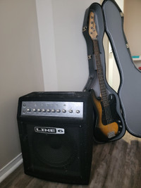 Line 6 LowDown Bass Amplifier and Epiphone Bass Guitar
