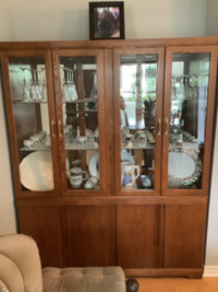 VINTAGE CABINET MAHOGANY GLASS WITH OR WITHOUT CUPS EXCELLENT