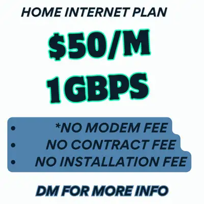 Fast, Stable, Unlimited Internet at Home – $50 Only, View more