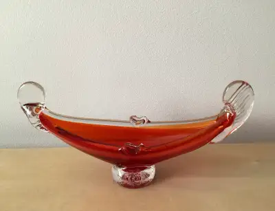 Authentic Vintage 8” MURANO Art Glass Gondola Dish/Ashtray-MINT, View more