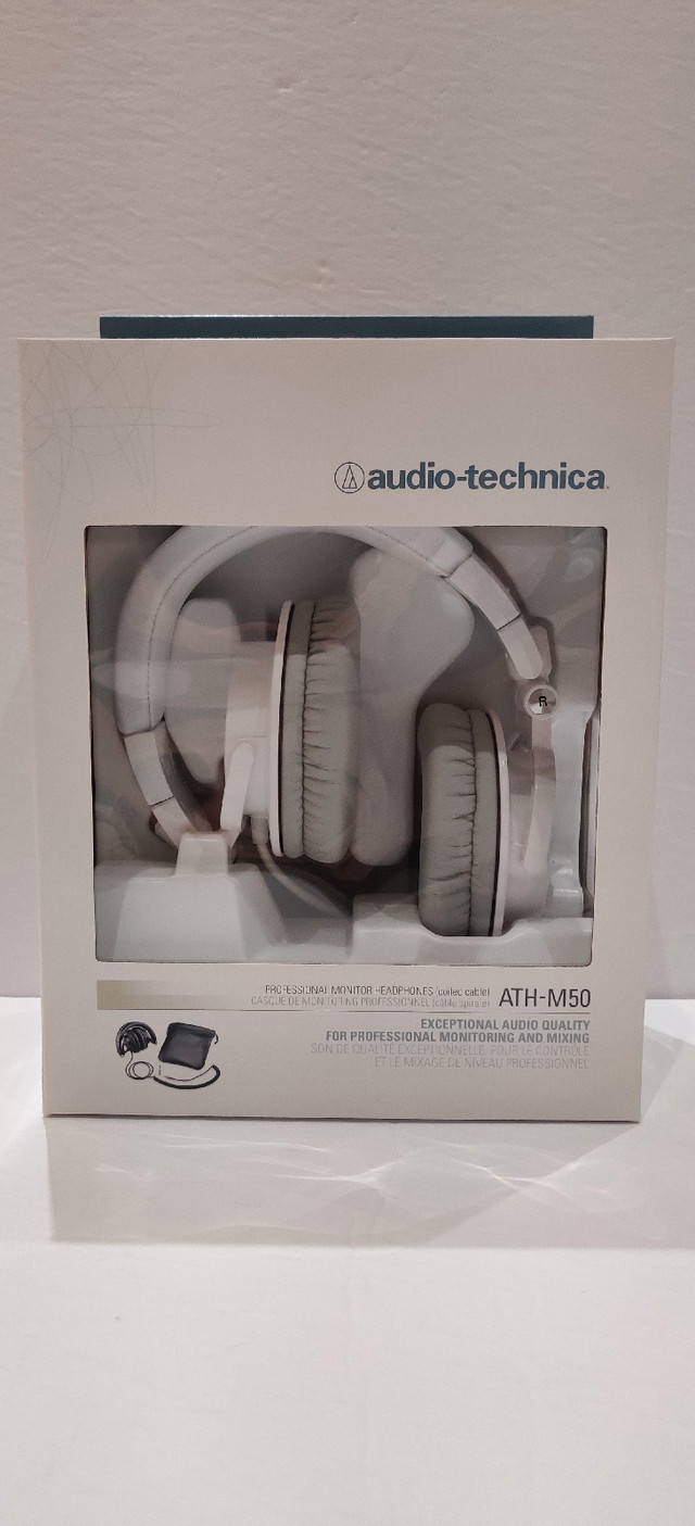Audio Technica ATH-M50 WH professional monitor headphones new in Headphones in Markham / York Region - Image 3
