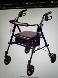 Carex Step 'N Rest Aluminum Rollator Walker With Seat