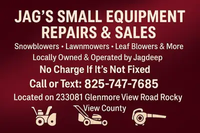 Keep your small engines running strong this season! At Jag’s Small Equipment Repairs & Sales, I prov...