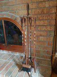 Antique Fireplace Irons & Stand