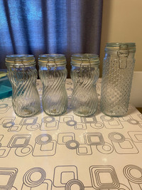 4 Glass Jars 