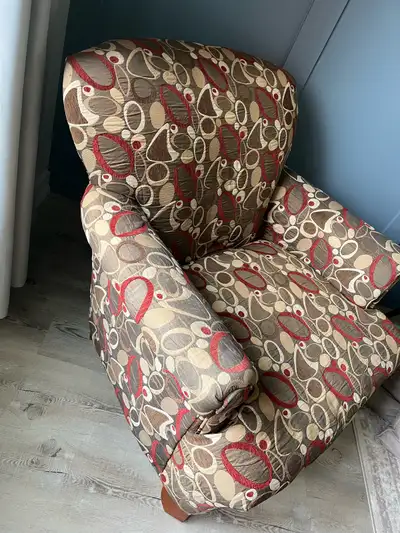 Two easy chairs, brown beige in colour. Great for cottage or rec room. Selling 50$ each or both for...