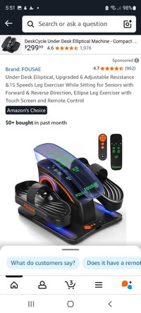 Under Desk Elliptical  Calgary Alberta Preview