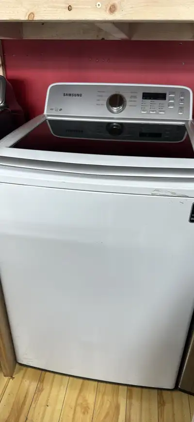 I'm selling a used Samsung top load washer and dryer set, perfect for anyone needing a reliable laun...