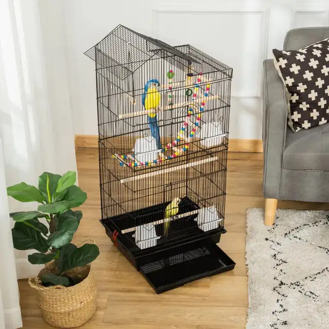39"H Bird Cage for Budgie, Cockatiel, Conure, Small Birds, Black in Birds for Rehoming in Markham / York Region - Image 11