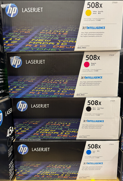 LOT: BNIB: HP LJ Enterprise M552, M553 CMYK High Yield Toner Set, View more