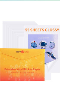 Printable Glossy Vinyl Sticker Paper - Brand New 55 Sheets