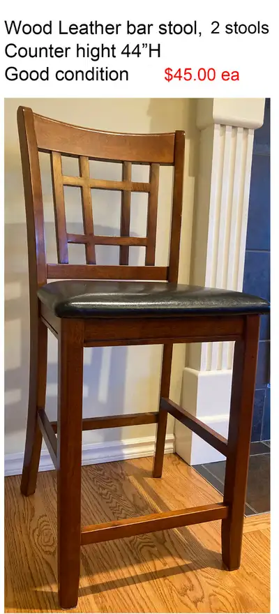 Wood Leather bar stool, View more