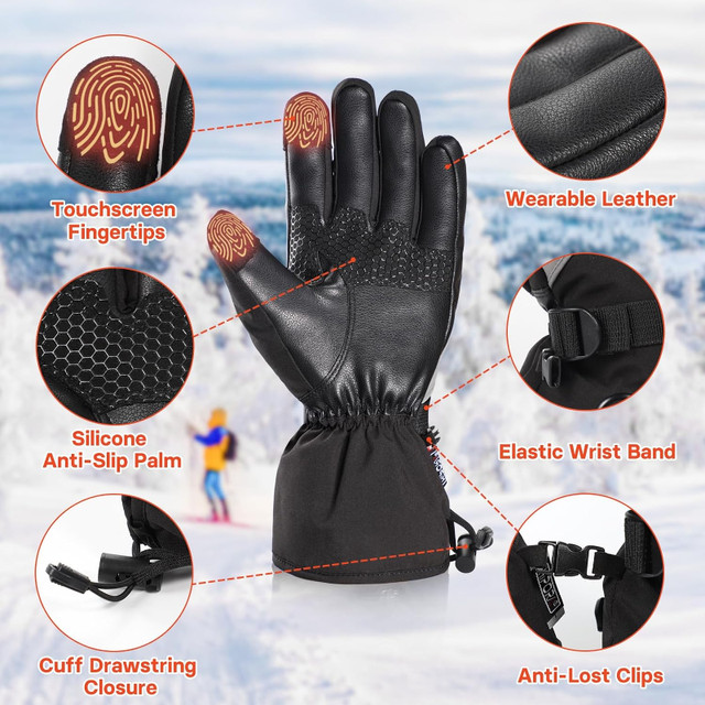 Size M Electric Heated Gloves Rechargeable Men Women Touchscreen in Other in City of Toronto - Image 4