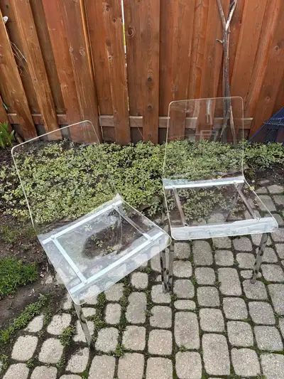 Pair of Acrylic Clear Dining Side Chairs- $250 BOTH , View more