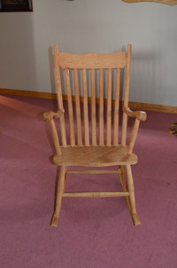 2 HAND MADE CHERRY ROCKING CHAIRS (UNFINISHED WOOD)