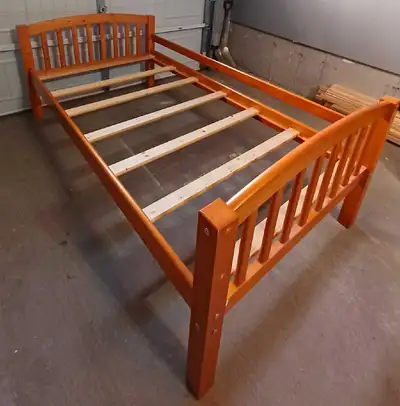 Solid wood twin bed frame , View more