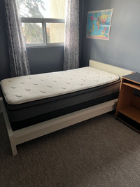 2 years old single bed with  mattress and box spring 