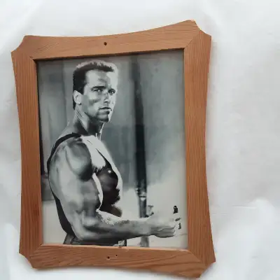 Framed 12" high x 10" wide. Yes the frame is "homemade", it's the photo you are buying. This is an o...